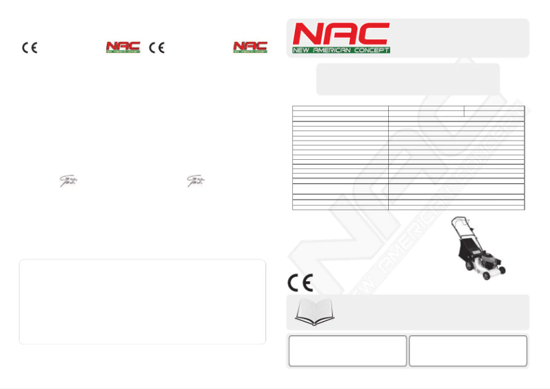 Page 1 of the manual User Manual NAC LP40-139-BR