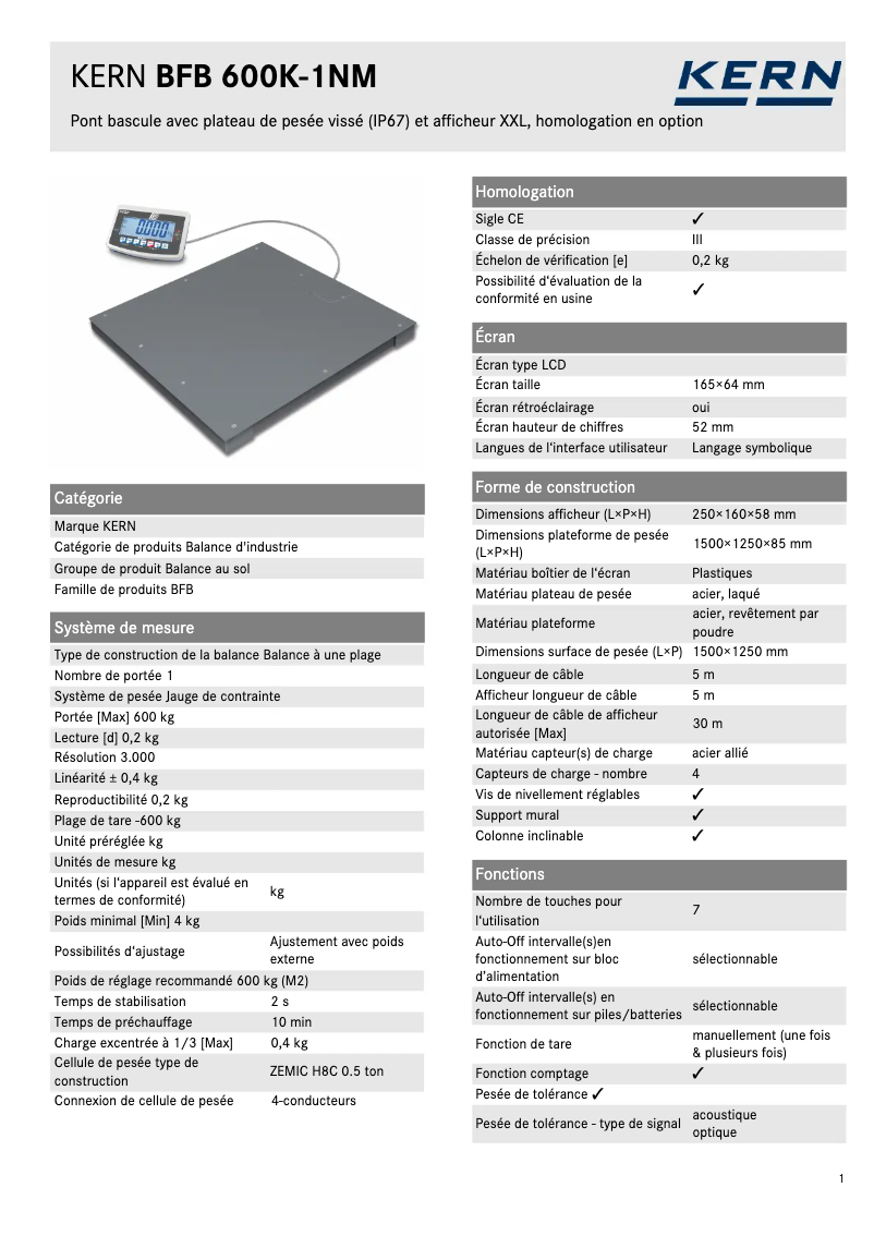 First page image of the manual for BFB 600K-1AM