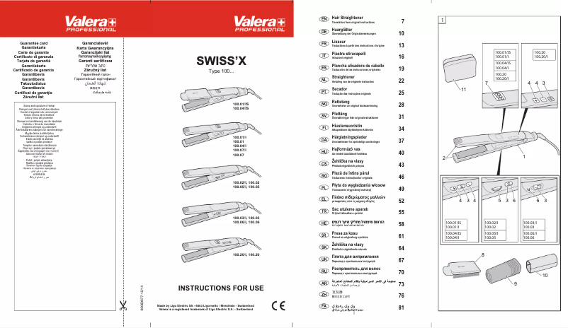 First page image of the manual for Swiss'X Digital Ionic