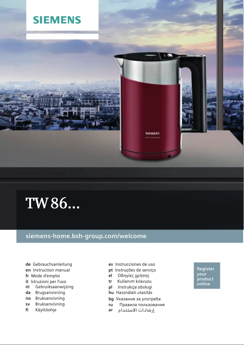 Page 1 of the manual User Manual Siemens TW86105P