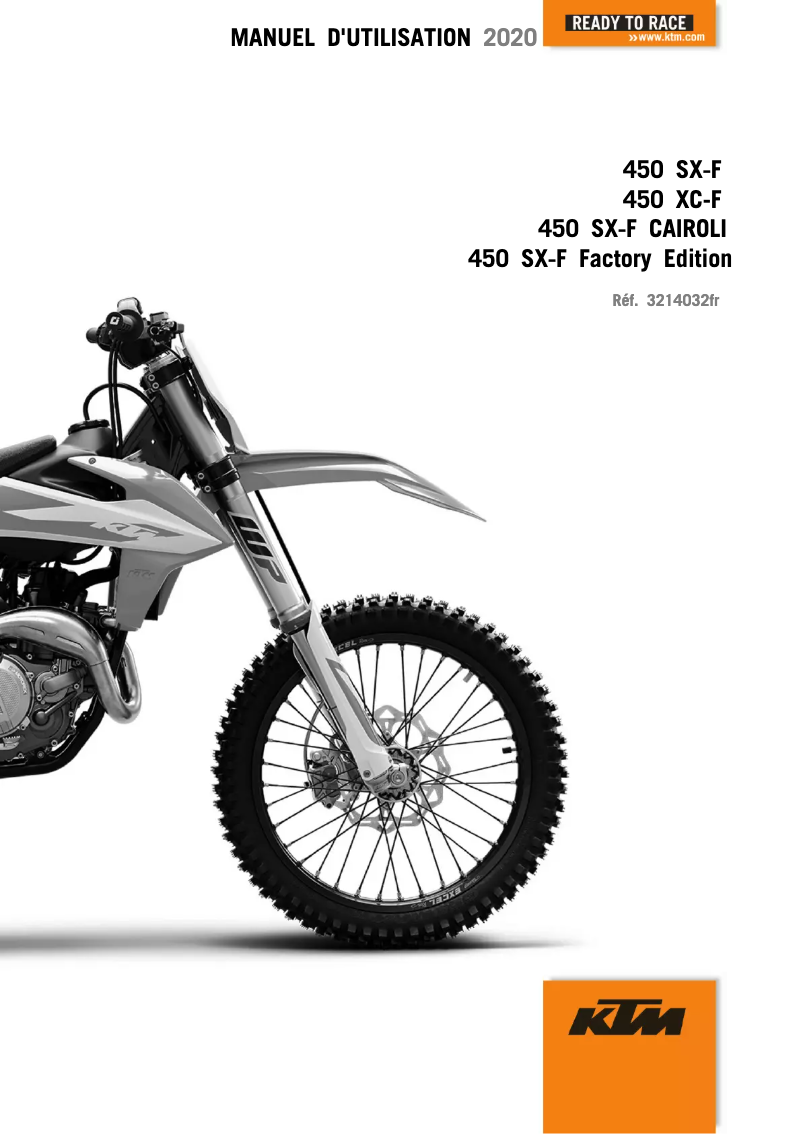 First page image of the manual for 450 XC-F (2020)