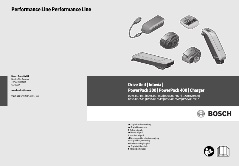 Page 1 of the manual User Manual Bosch Drive Unit Performance Line