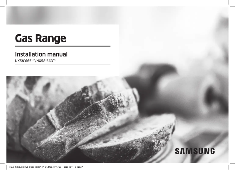 Page 1 of the manual Installation Guide Samsung NX58M6650WS