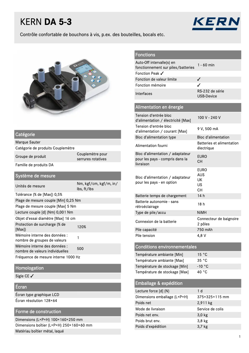First page image of the manual for DA 5-3