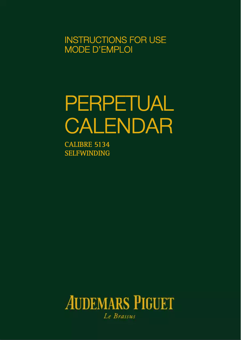 Page 1 of the manual User Manual Audemars Piguet Royal Oak 26574ST.OO.1220ST.02