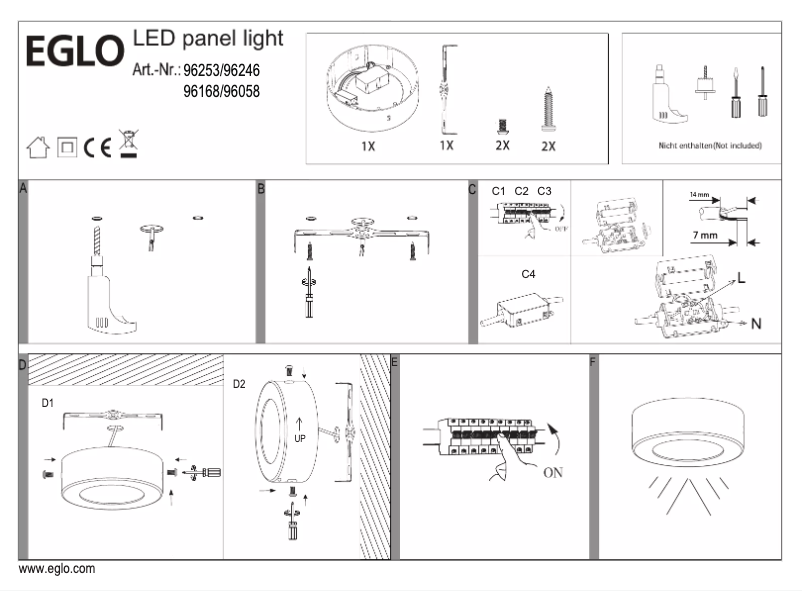 Page 1 of the manual User Manual Eglo Botholino