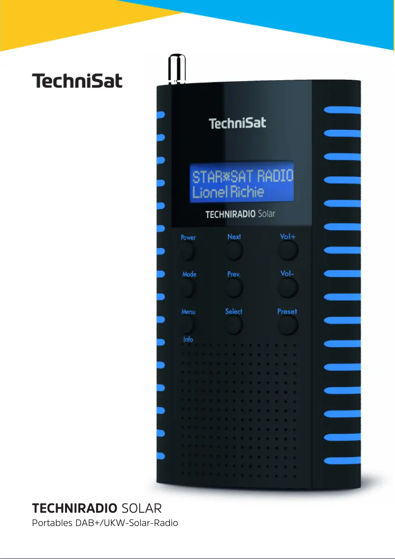 First page image of the manual for TechniRadio Solar