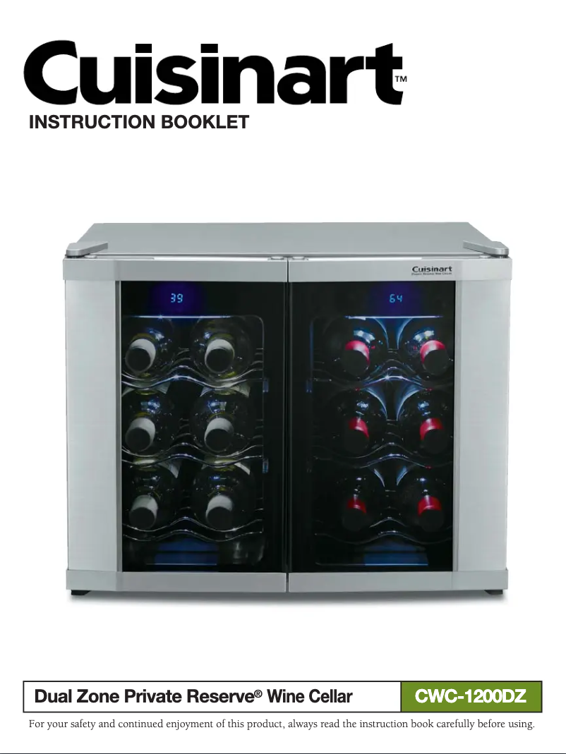 First page image of the manual for Private Reserve CWC-1200DZ