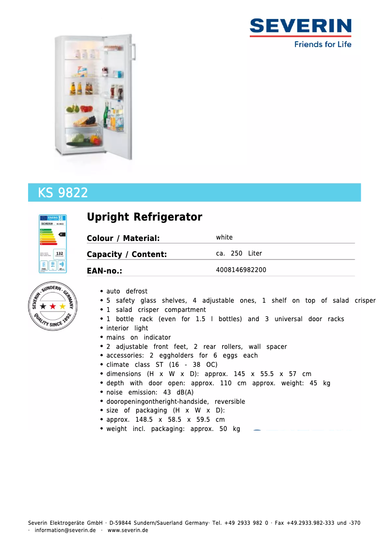 First page image of the manual for KS 9822