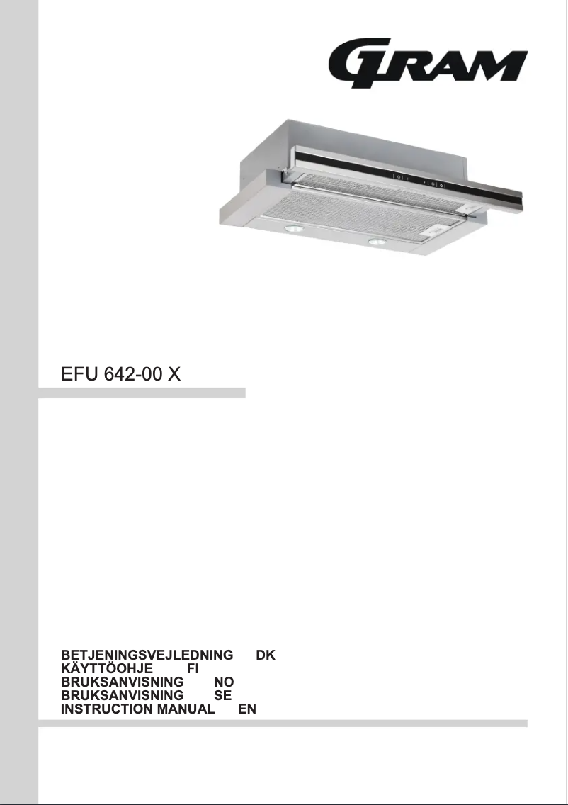 First page image of the manual for EFU 642-00 X