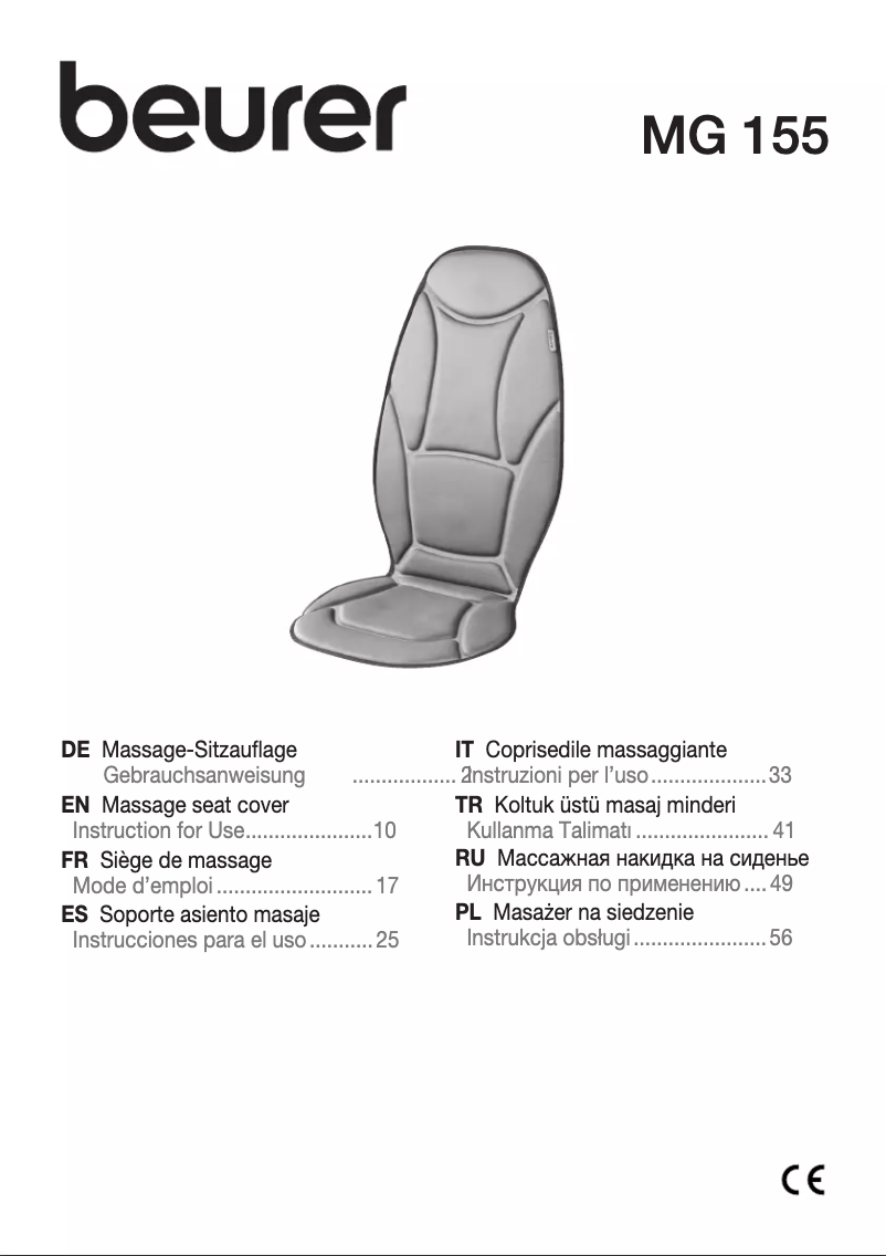 First page image of the manual for MG 155