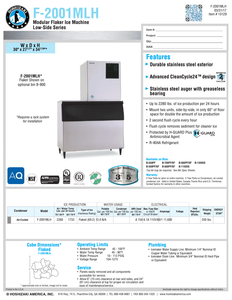 First page image of the manual for F-2001MLH