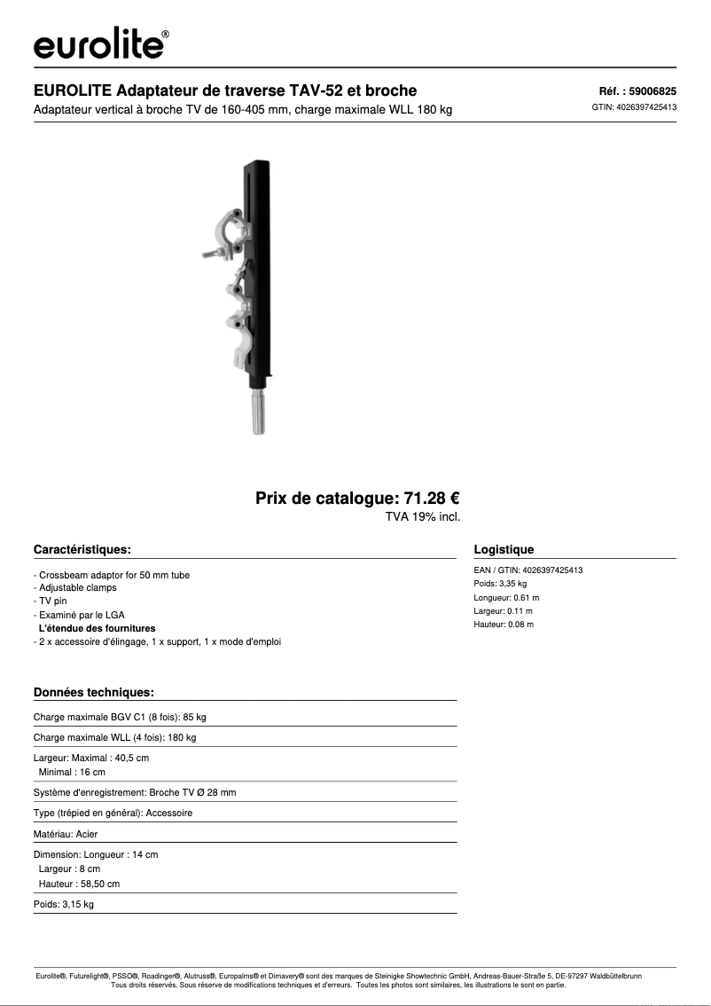 First page image of the manual for TAV-52