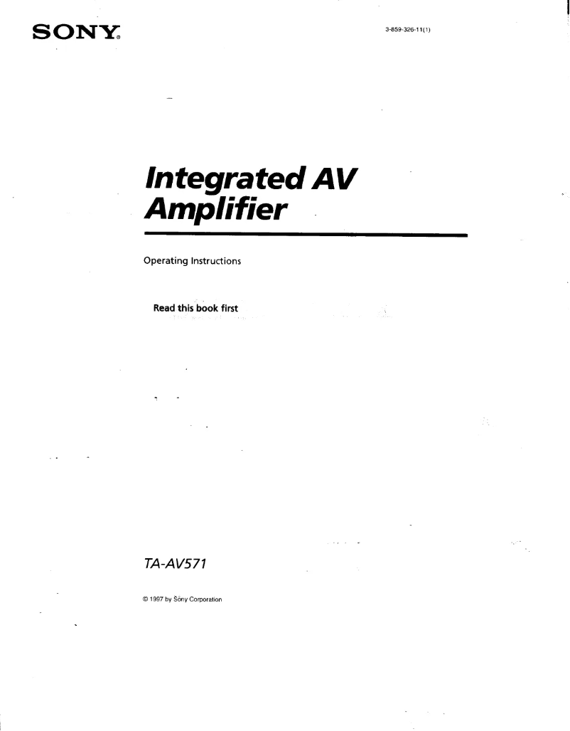 First page image of the manual for TA-AV571