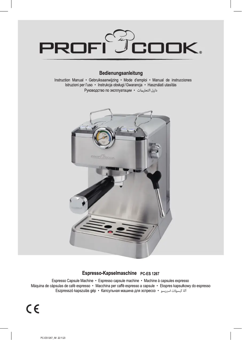 Page 1 of the manual User Manual ProfiCook PC-ES-KA 1267