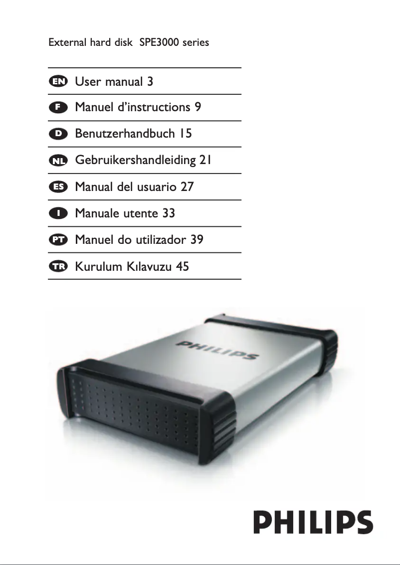 First page image of the manual for SPE3071