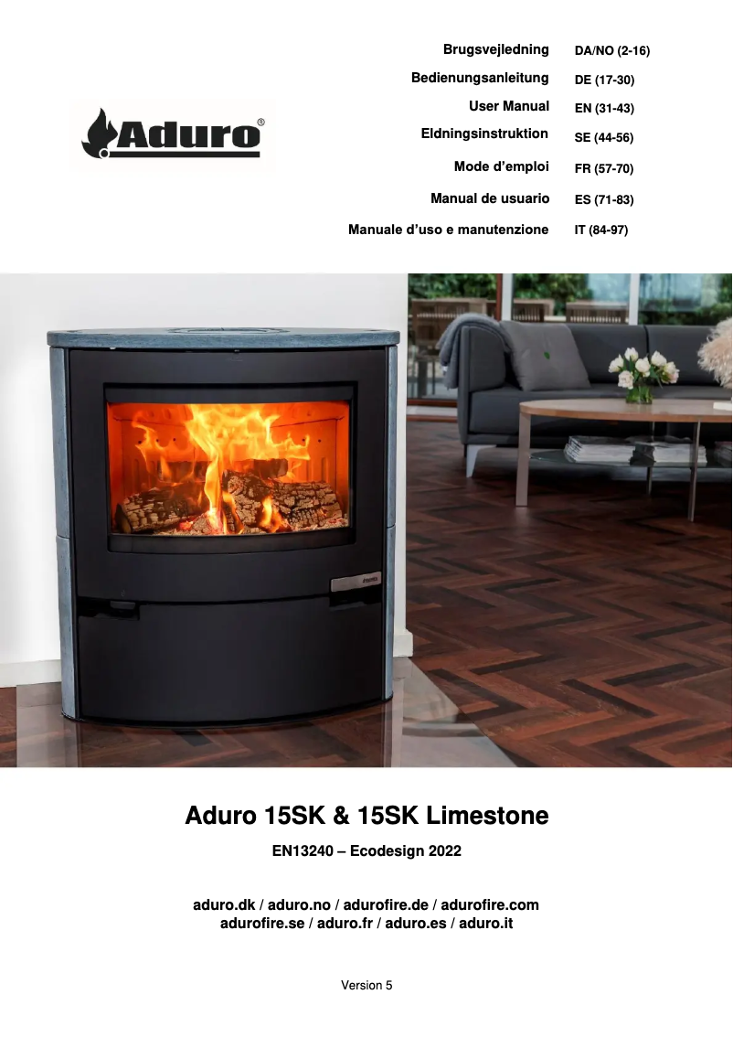 First page image of the manual for 15SK Limestone