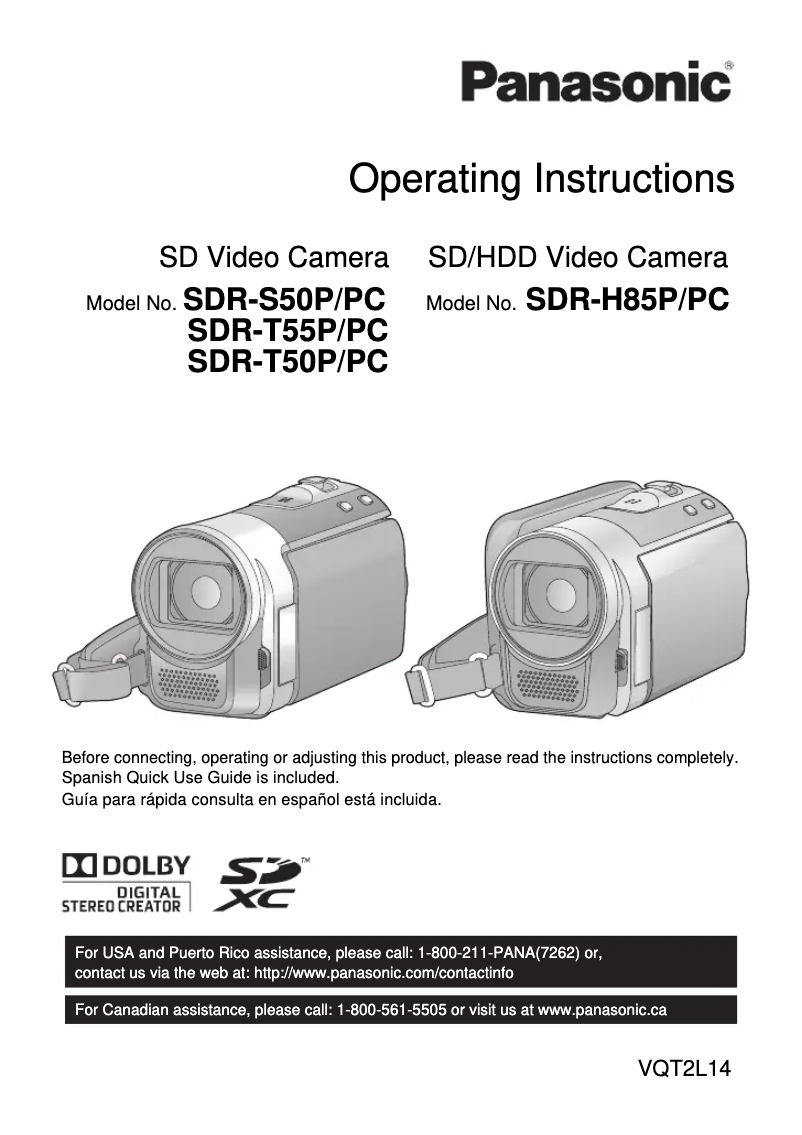 First page image of the manual for SDR-T50P/PC