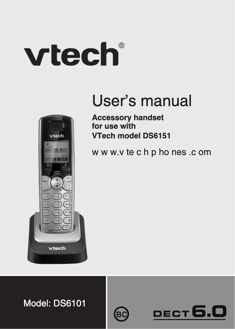 Page 1 of the manual User Manual Vtech DS6101