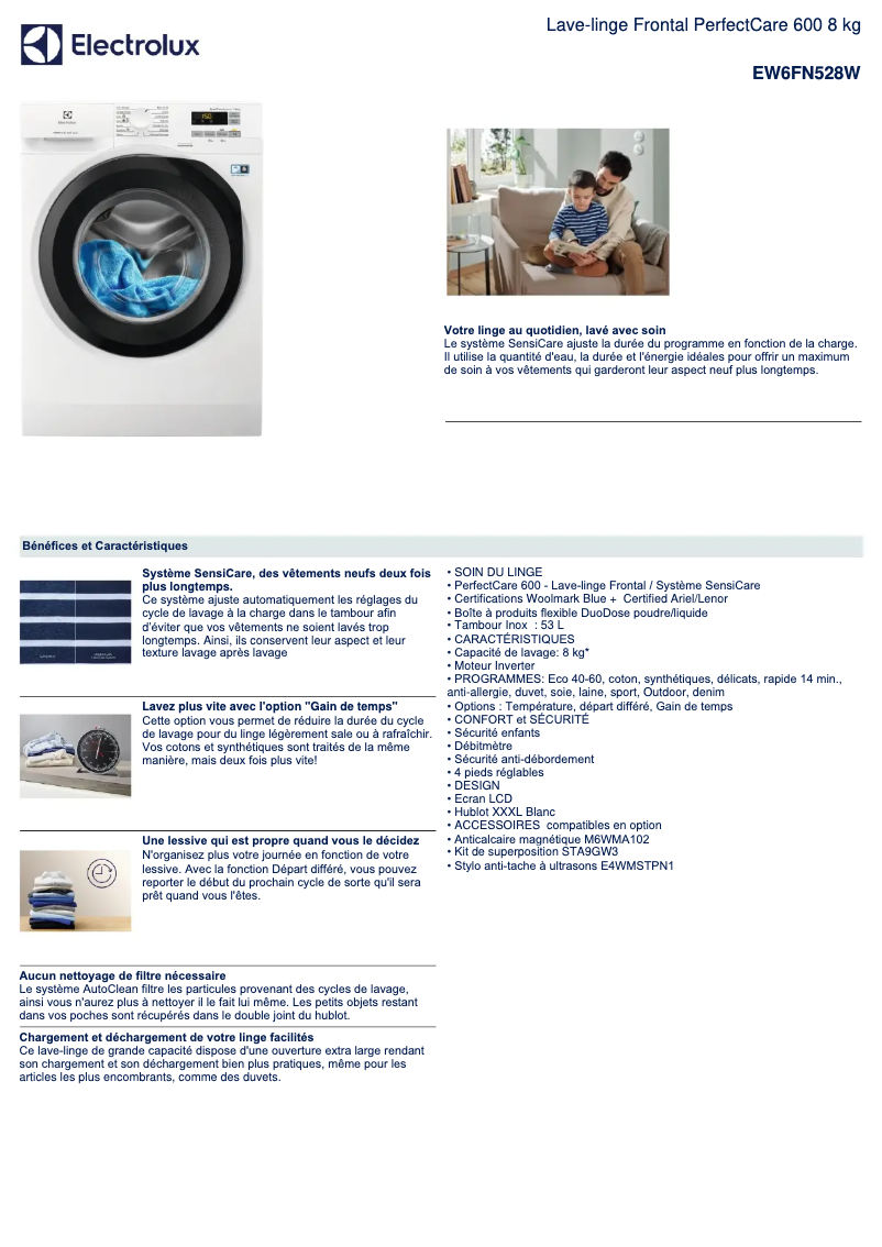 First page image of the manual for EW6FN528W