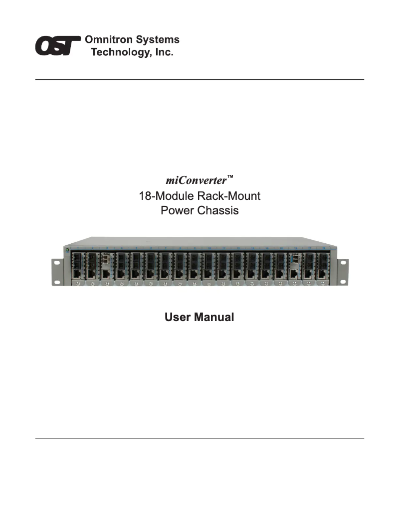 Page 1 of the manual User Manual Omnitron Systems miConverter