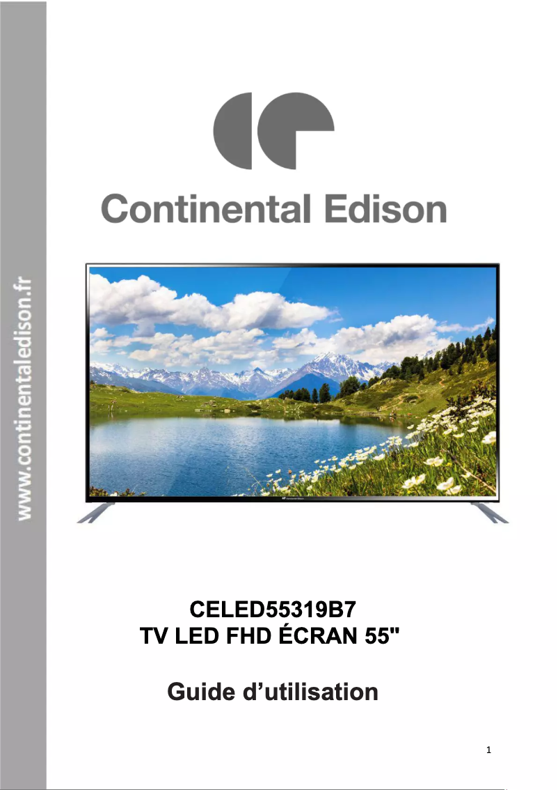 Page 1 of the manual User Manual Continental Edison CELED55319B7