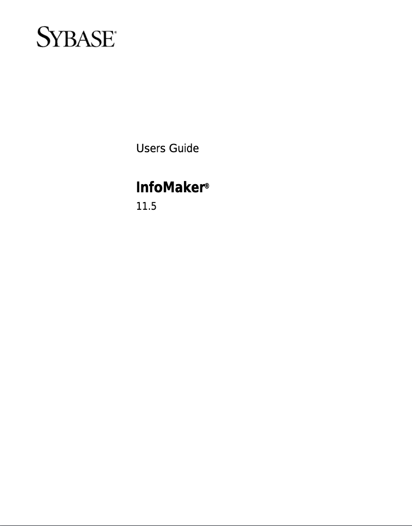 First page image of the manual for InfoMaker 11.5