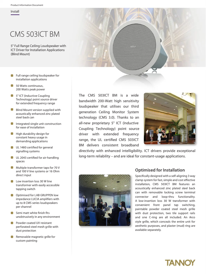 First page image of the manual for CMS 503ICT BM