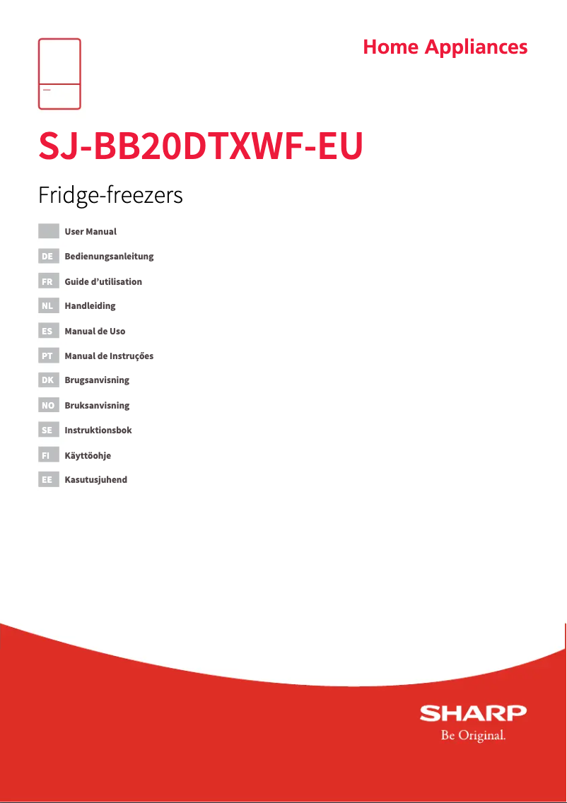 First page image of the manual for SJ-BB20DTXWF-EU