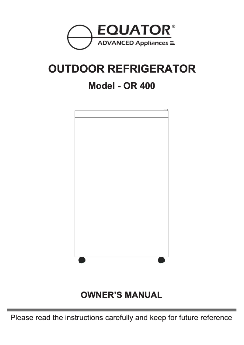 Page 1 of the manual User Manual Equator OR 400