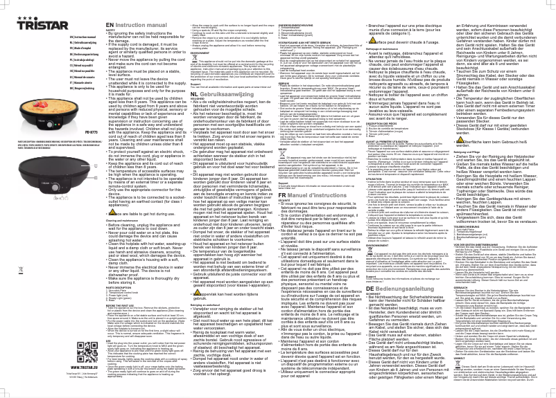 First page image of the manual for PD-8773