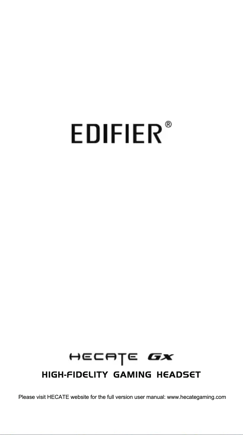 Page 1 of the manual User Manual Edifier Hecate Gx