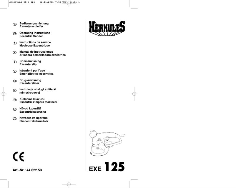 Page 1 of the manual User Manual Einhell EXE 125