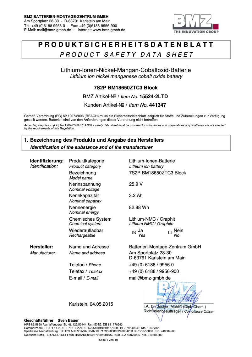 Page 1 of the manual Safety Instructions AL-KO Robolinho 3100