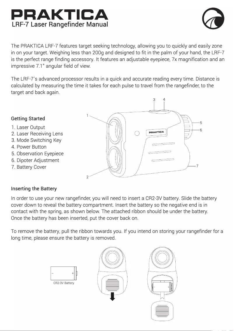 First page image of the manual for LRF-7
