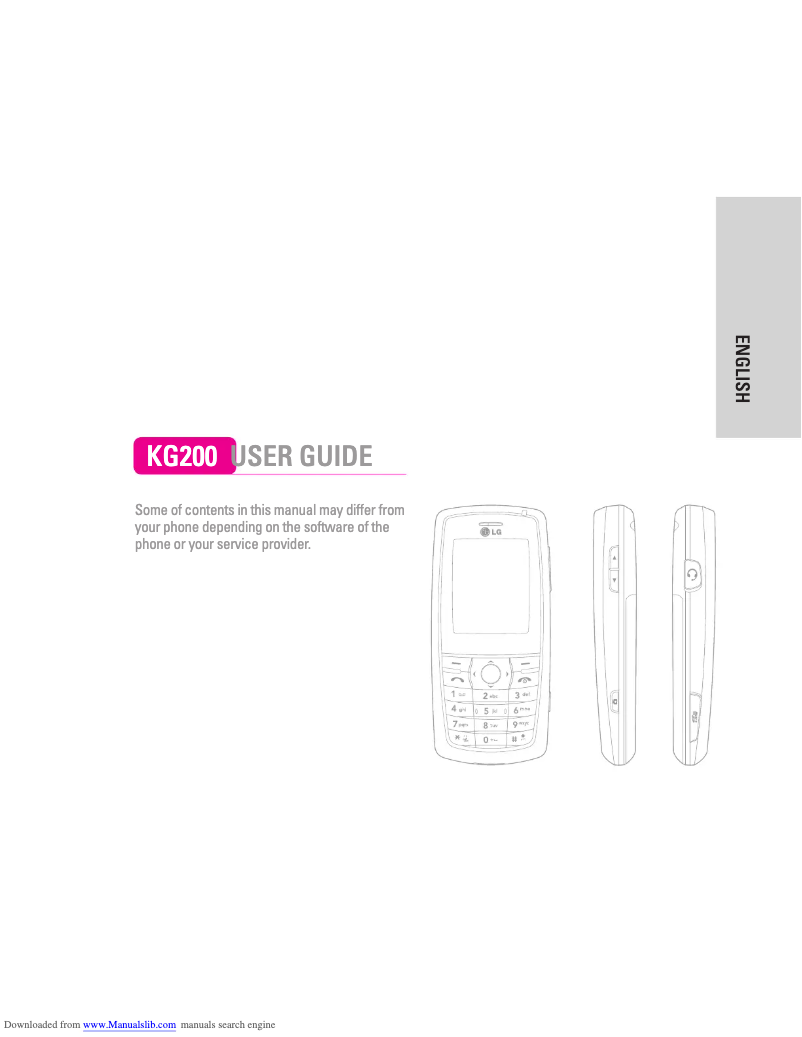Page 1 of the manual User Manual LG KG200
