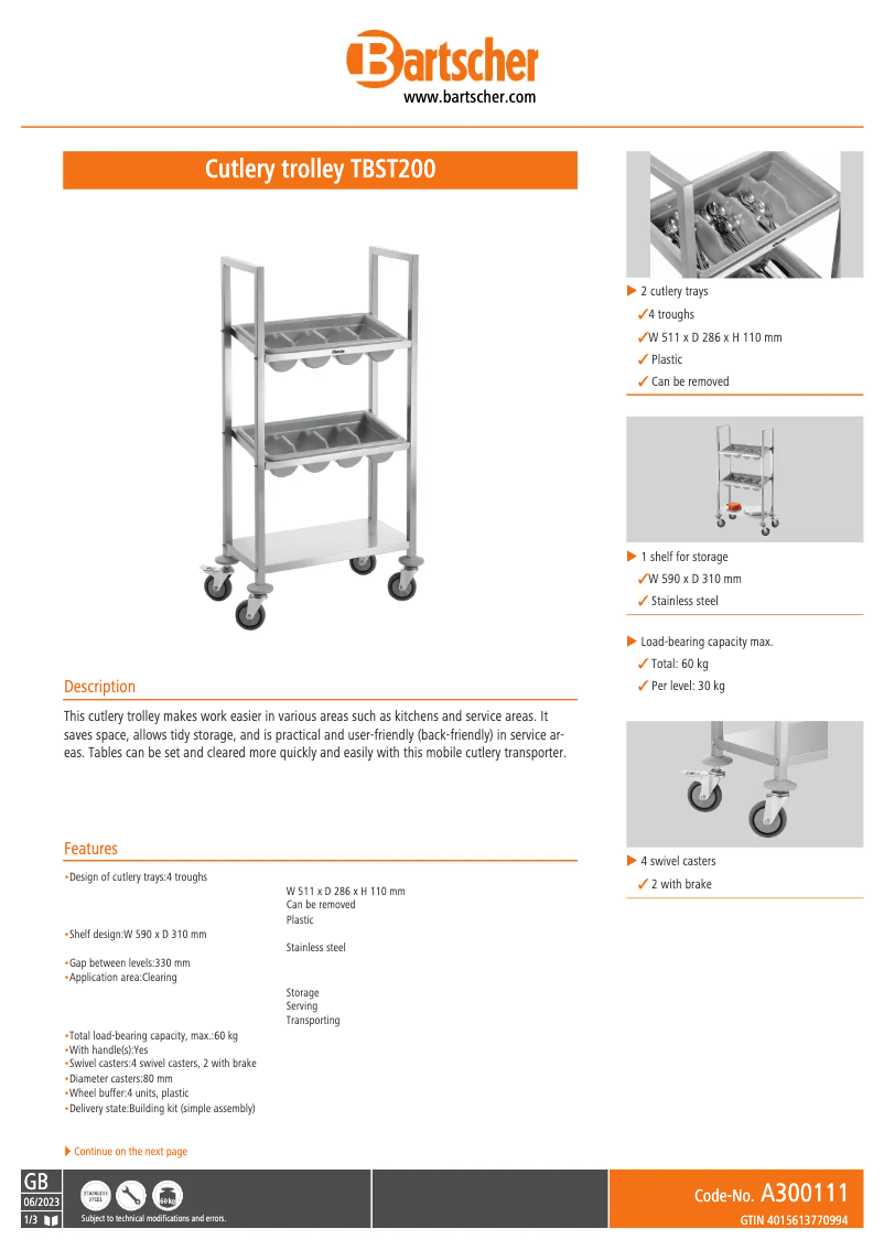 First page image of the manual for TBST200