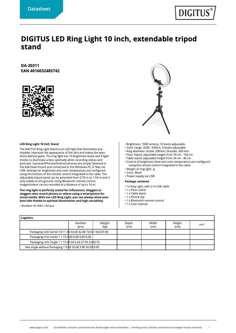 First page image of the manual for DA-20311