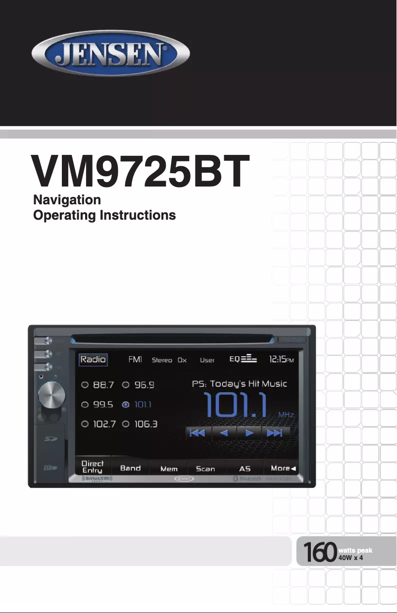 First page image of the manual for VM9725BT