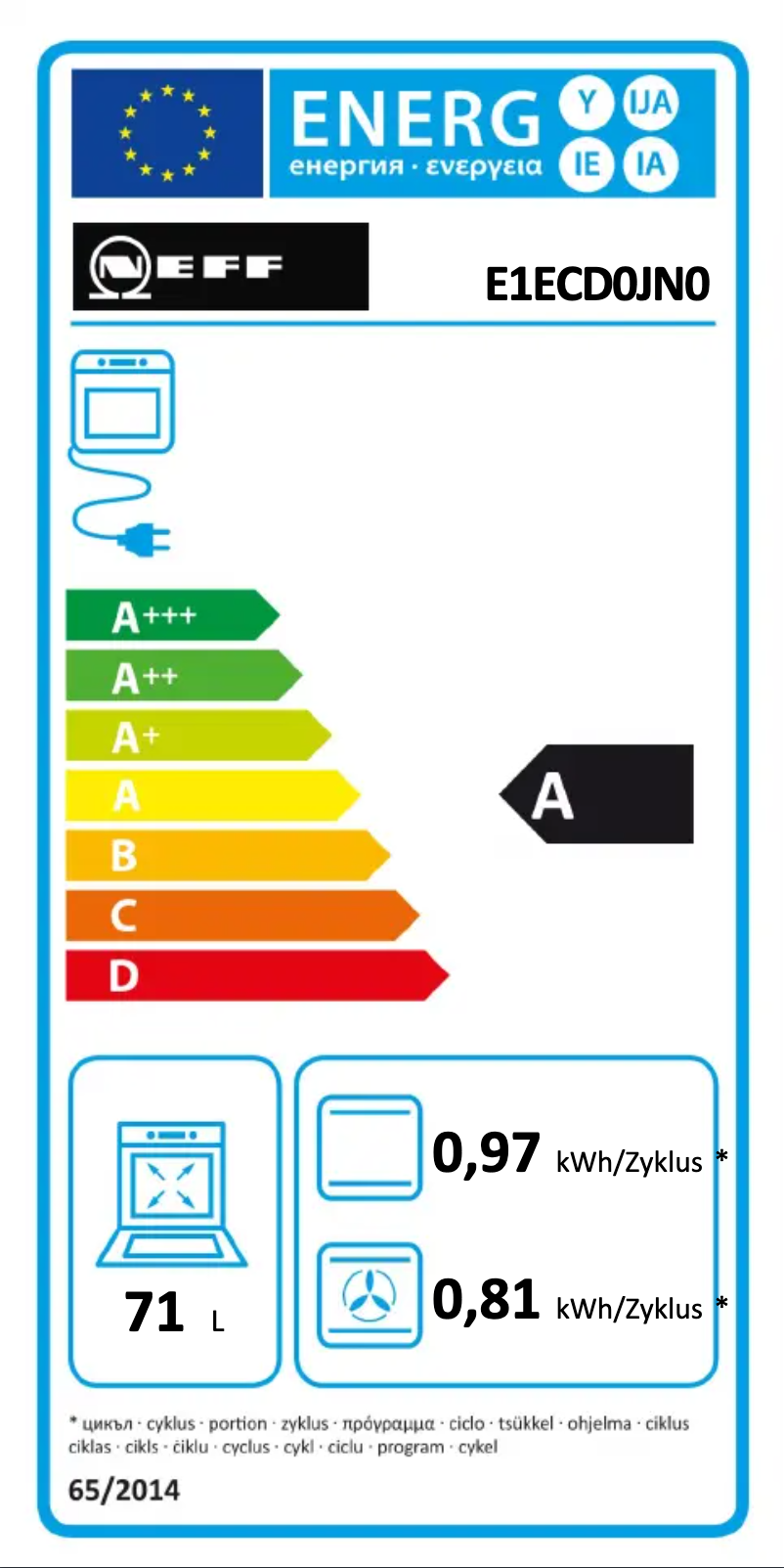First page image of the manual for E1ECD0JN0