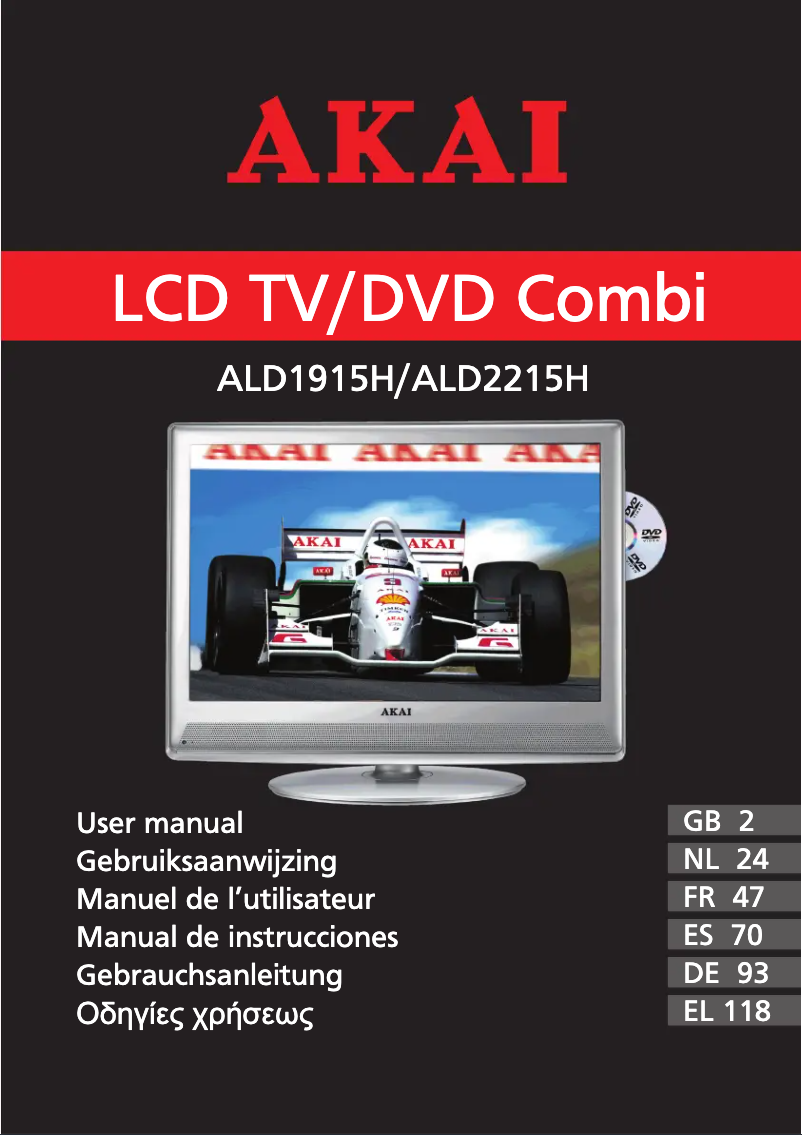 Page 1 of the manual User Manual AKAI ALD2215FH
