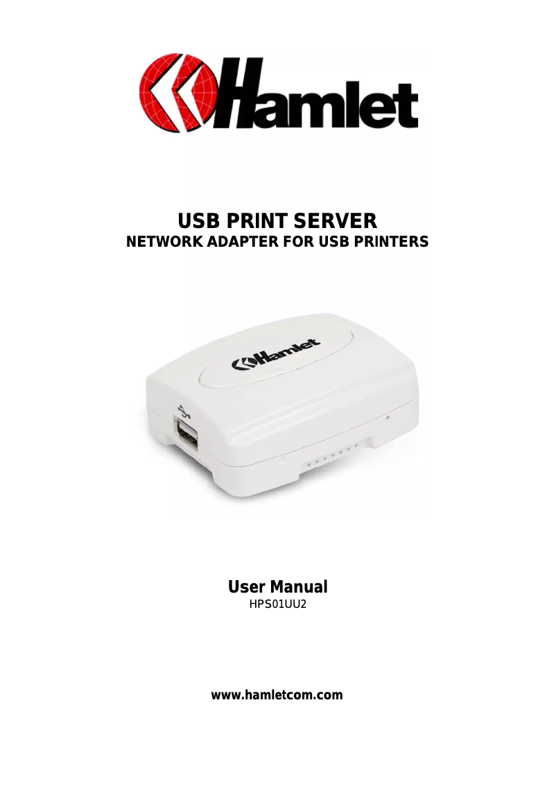 Page 1 of the manual User Manual Hamlet HPS01UU2
