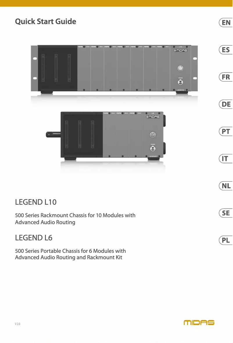 First page image of the manual for Legend L10