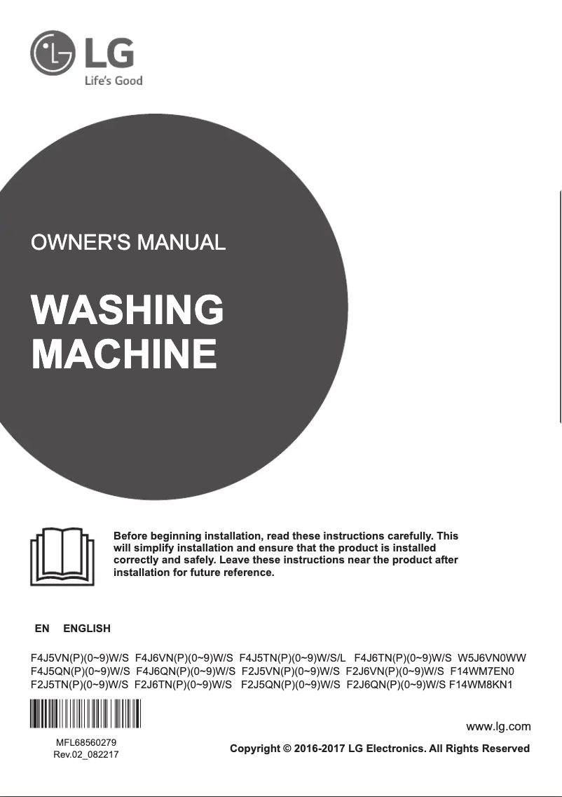 First page image of the manual for W5J6TN2W