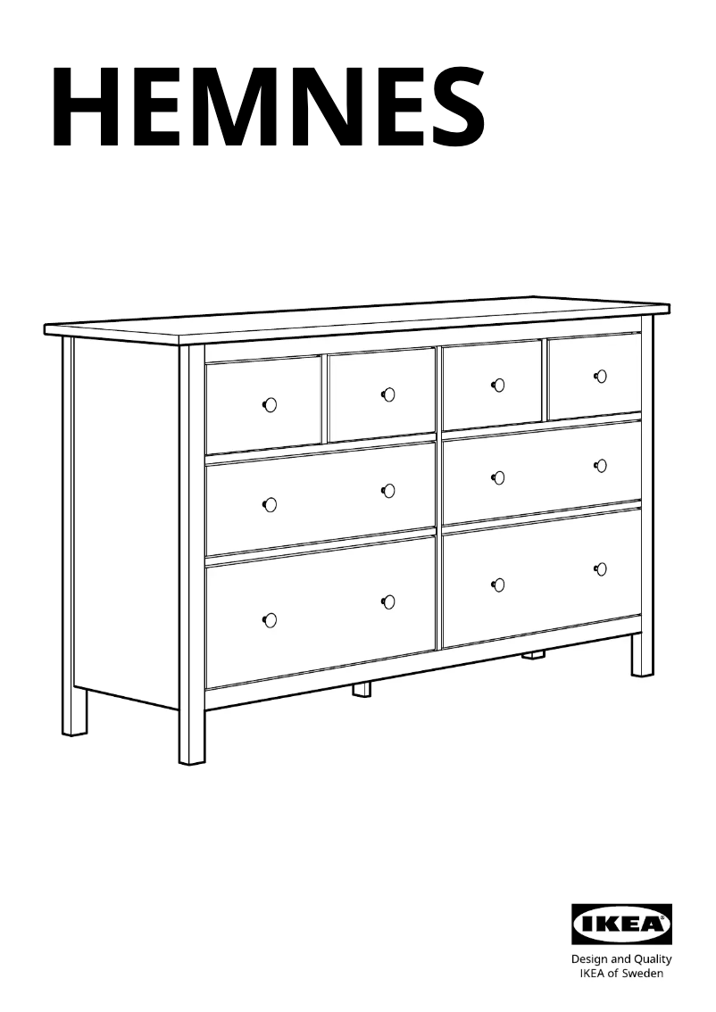 First page image of the manual for HEMNES 102.392.80
