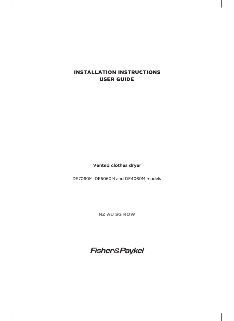 Image de la première page du manuel de l'appareil DE5060M