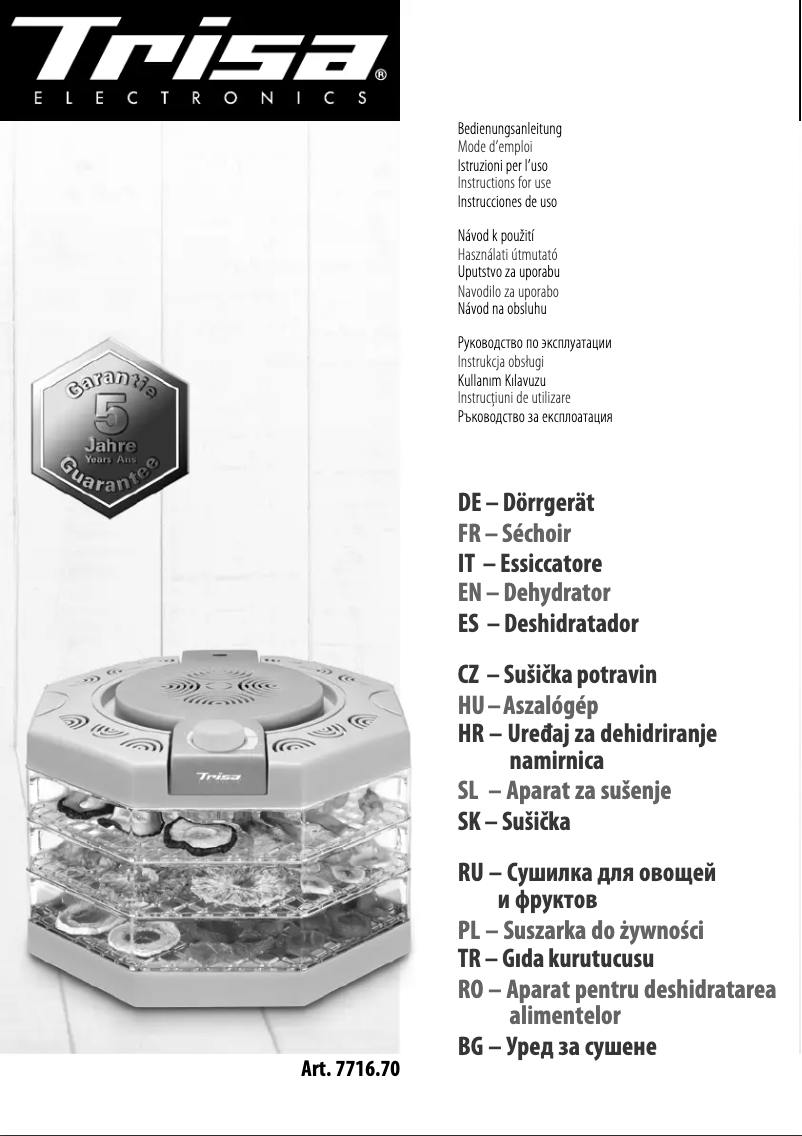 First page image of the manual for 7716.7010