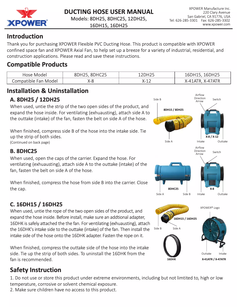 First page image of the manual for 12DH25