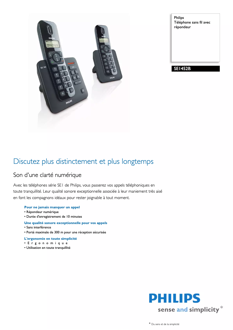 First page image of the manual for SE1452B