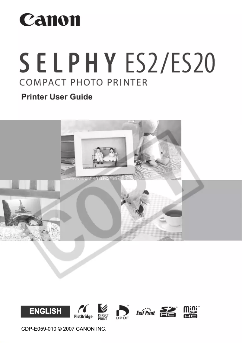 Page 1 of the manual User Manual Canon Selphy ES20